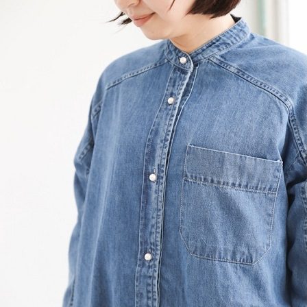 BLANC basque パールボタンデニムワンピース」 | ANTOM SIDE WEB SITE